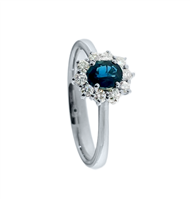 Anello Gazzola Donna ColoreContorno5x4 in Oro bianco Zaffiro blu AN-SER-Z-0.49